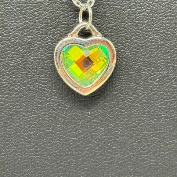 Crystal AB Heart Necklace made with Swarovski Crystals - Picture 6 of 7